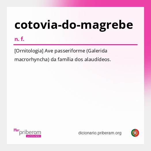 Significado de cotovia-do-magrebe