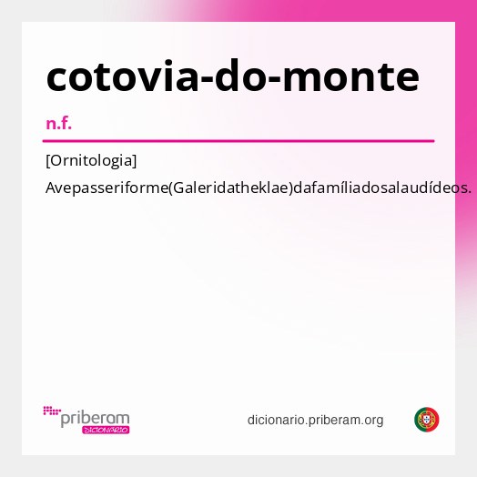 Significado de cotovia-do-monte