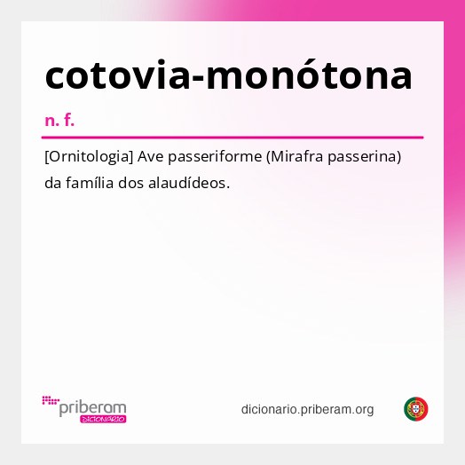 Significado de cotovia-monótona