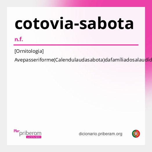 Significado de cotovia-sabota