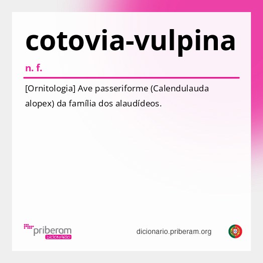 Significado de cotovia-vulpina