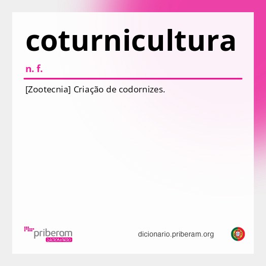 Significado de coturnicultura