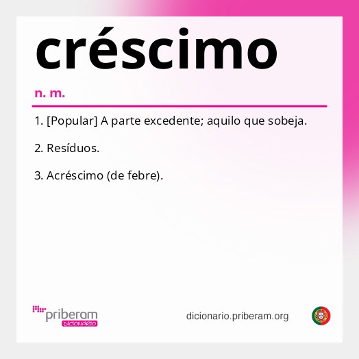 Significado de créscimo