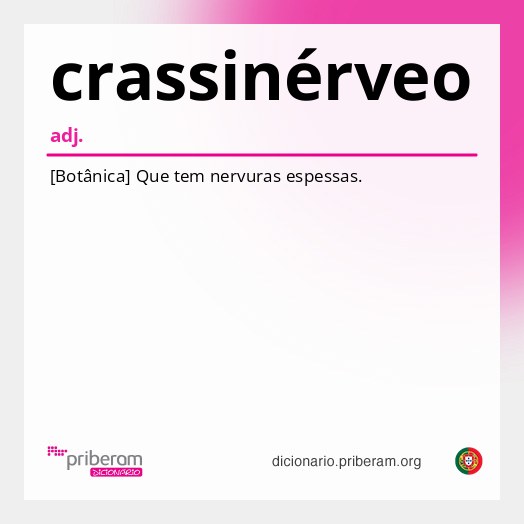 Significado de crassinérveo