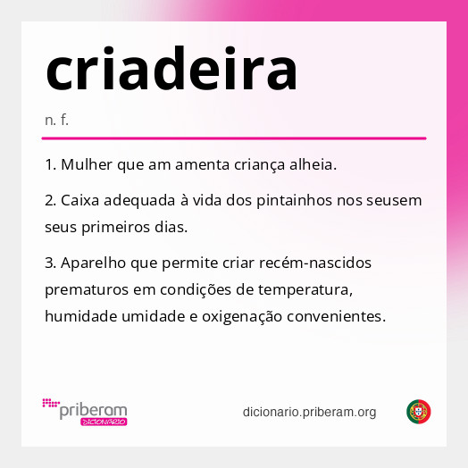 Significado de criadeira