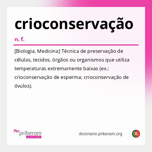 Significado de crioconservação