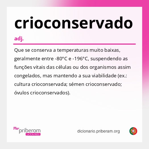 Significado de crioconservado