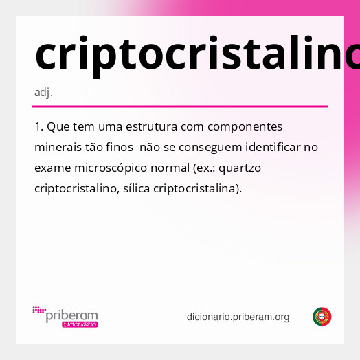 Significado de criptocristalino