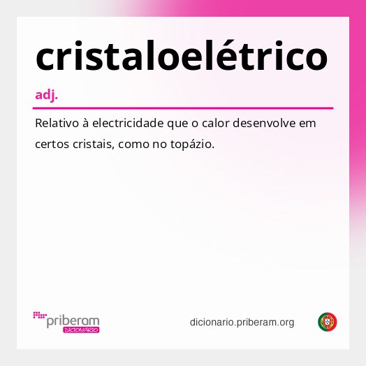 Significado de cristaloelétrico