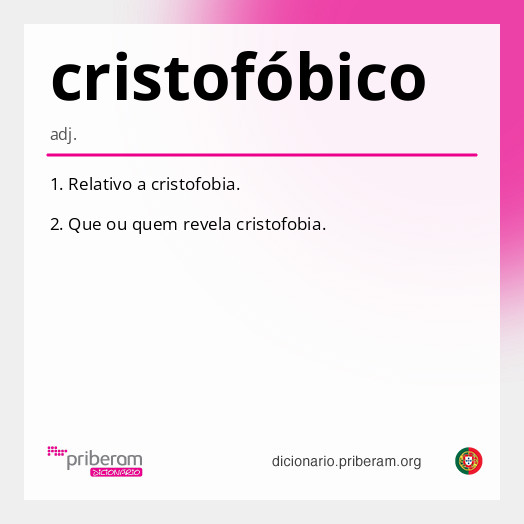 Significado de cristofóbico