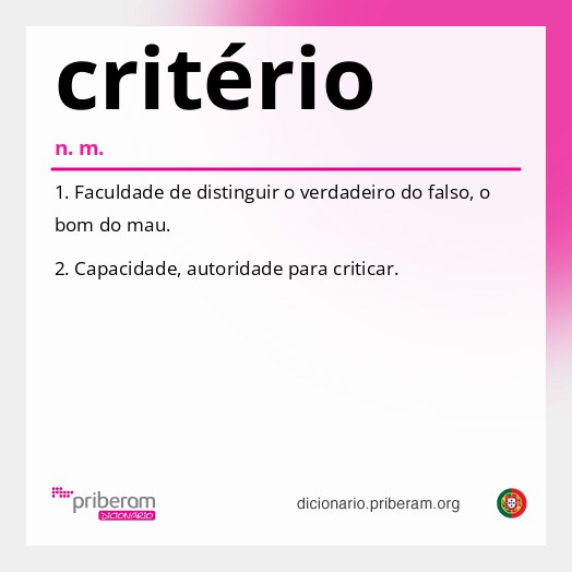 Significado de critério