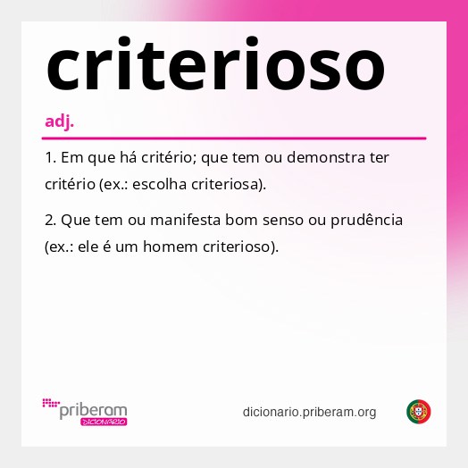 Significado de criterioso
