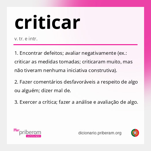 Significado de criticar