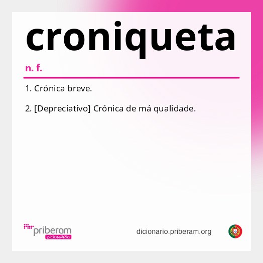 Significado de croniqueta