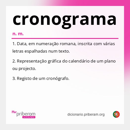 Significado de cronograma