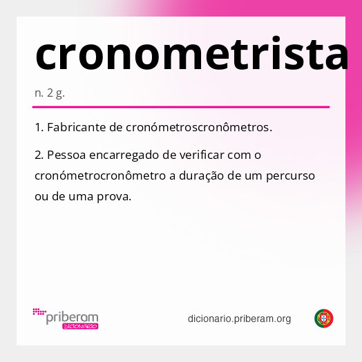 Significado de cronometrista