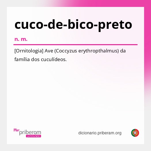 Significado de cuco-de-bico-preto