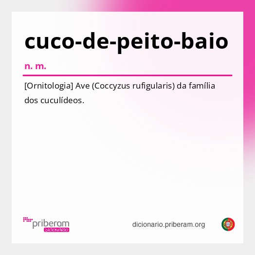 Significado de cuco-de-peito-baio