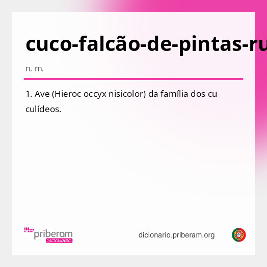 Significado de cuco-falcão-de-pintas-ruivas