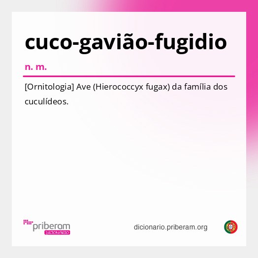 Significado de cuco-gavião-fugidio
