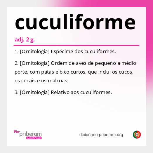 Significado de cuculiforme