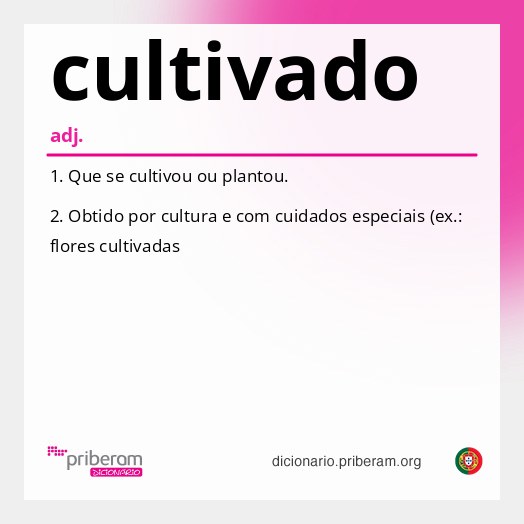 Significado de cultivado