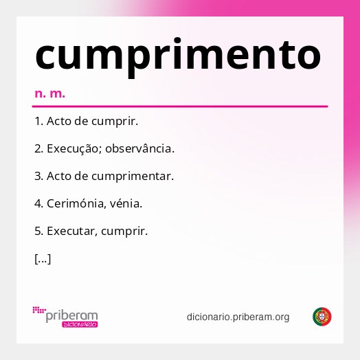 Significado de cumprimento