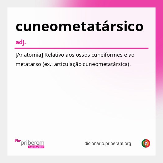 Significado de cuneometatársico
