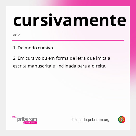 Significado de cursivamente