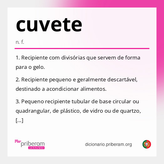 Significado de cuvete