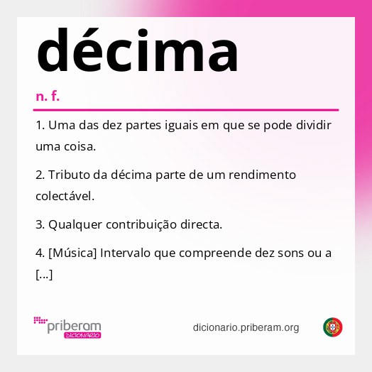 Significado de décima