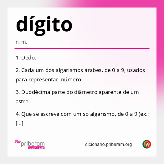 Significado de dígito