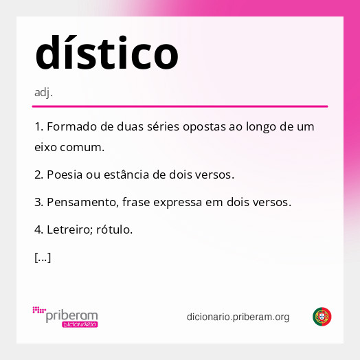 Significado de dístico