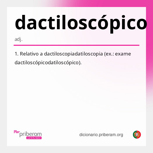 Significado de dactiloscópico