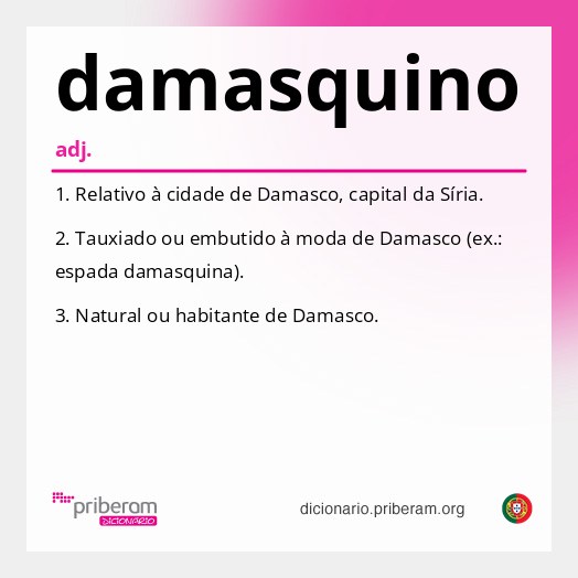Significado de damasquino