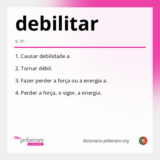 Significado de debilitar