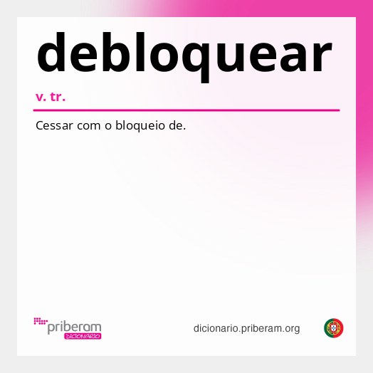 Significado de debloquear