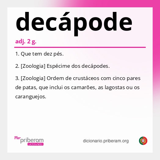 Significado de decápode