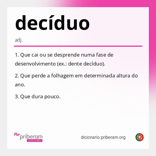 Significado de decíduo