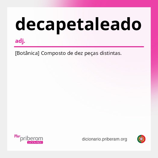 Significado de decapetaleado