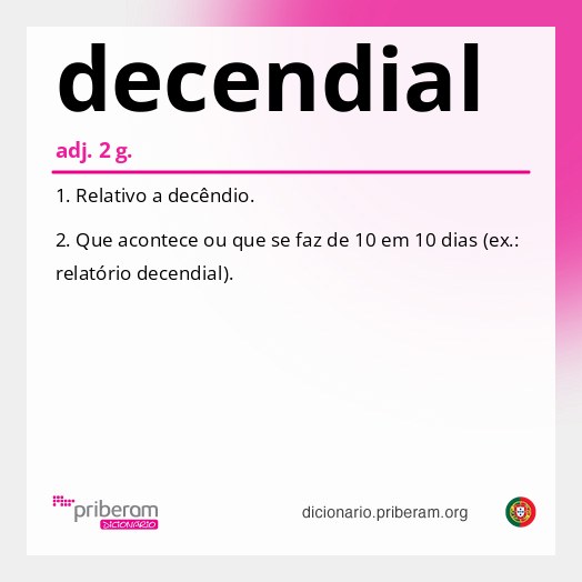 Significado de decendial