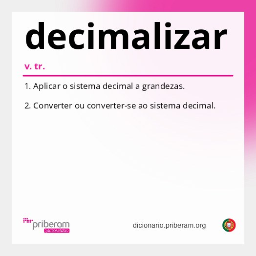 Significado de decimalizar