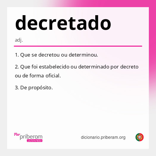 Significado de decretado