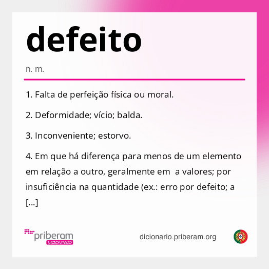 Significado de defeito