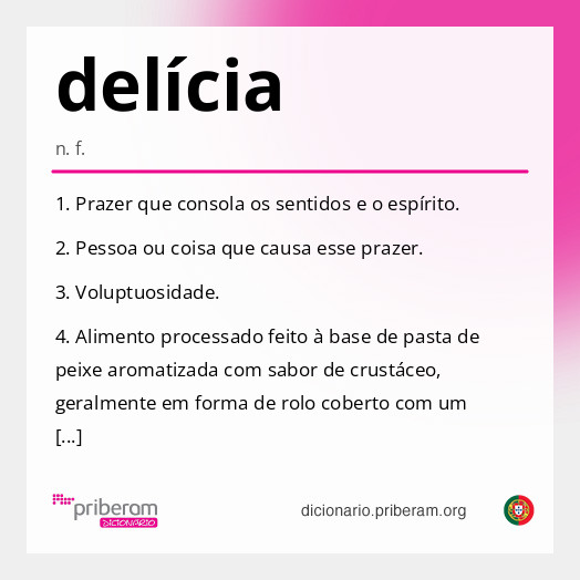 Significado de delícia