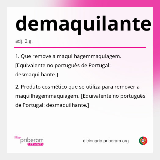 Significado de demaquilante
