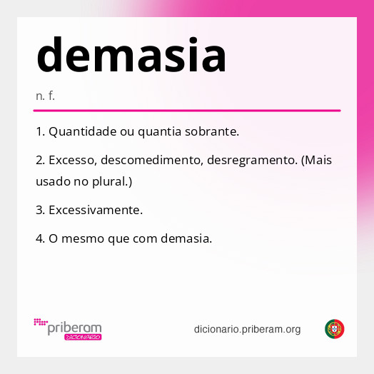 Significado de demasia