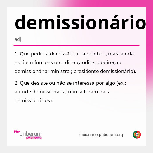 Significado de demissionário