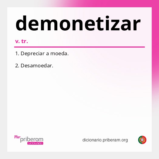 Significado de demonetizar