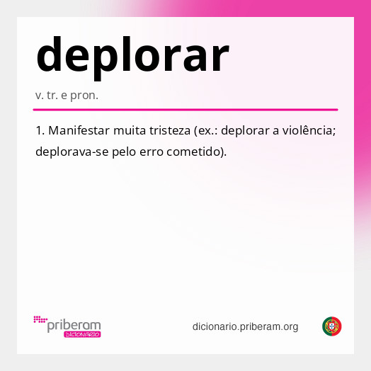 Significado de deplorar